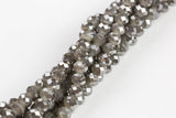 8mm Crystal Rondelle -2 or 5 or 10 STRANDS- Mystic Gray