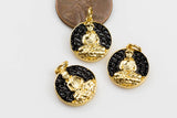 Buddha Coin C.Z. Pendant- 14mm
