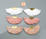 New Colors! BEAUTIFUL Fan Tassels on Brass Findings. Perfect for earrings or pendants! One pair per order. 1" by 2"