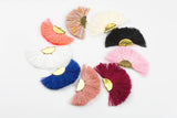 New Colors! BEAUTIFUL Fan Tassels on Brass Findings. Perfect for earrings or pendants! One pair per order. 1" by 2"