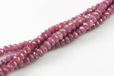 Natural Ruby, AA Quality Quality in 6mm Faceted Roundel- 18 inch strand AAA Quality Gemstone Beads