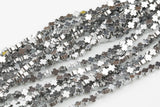 4mm Tiny CROSS Hematite Strands- Platinum