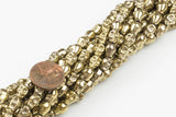 Titanium Pyrite- HEMATITE SKULL Beads. Skull 8*10mm and 6*8MM . Full Strand 16"- Light Gold