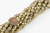 Titanium Pyrite- HEMATITE SKULL Beads. Skull 8*10mm and 6*8MM . Full Strand 16"- Light Gold