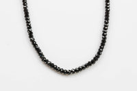 Major League Baseball Black Necklace- Natural Black Spinel Necklace 22 Inches- - Sterling Silver-Very Sparkly!