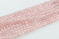 Natural Mystic Rose Quartz, High Quality in Faceted Round- 4mm, 6mm, 8mm, 10mm, 12mm- Full 15.5 Inch Strand AAA Quality Gemstone Beads