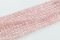 Natural Mystic Rose Quartz, High Quality in Faceted Round- 4mm, 6mm, 8mm, 10mm, 12mm- Full 15.5 Inch Strand AAA Quality Gemstone Beads