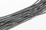 Gray Mat-Finished HEMATITE Beads. 3*8mm Rectangular Prisms. Full Strand 16". AAA Quality