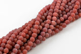 Natural Matte Rough Carnelian, High Quality in Round, 6mm, 8mm, 10mm, 12mm. Special Extra Rough Cut. Smooth Gemstone Beads