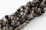 Natural Chocolate Quartz, High Quality in Faceted Round- 6mm, 8mm, 10mm, 12mm- Full 16 inch strand AAA Quality Gemstone Beads