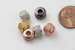 7*9mm Large Hole Spacer Beads Barrel CZ Rhinestone Pave - 1 piece