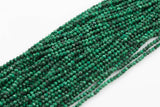 Natural Malachite Beads Full Strands-15.5 inches-3mm- Nice Size Hole- Diamond Cutting, High Facets-Nice and Sparkly-Faceted Round