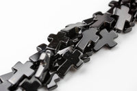 Natural Onyx Cross- 2 Sizes- Full 16 inch strands Gemstone Beads