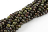 Natural Faceted Dragon Bloodstone Blood Stone Jasper, High Quality in Faceted Round, 6mm 8mm 10mm 12mm- Full 15.5 Inch - Gemstone Beads