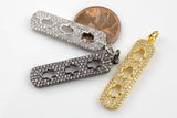 Hamsa Charm Hand of Fatima CZ Charms. Gunmetal, Silver or Gold 8*34mm p13g53A p13g53 p13g54