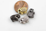 Elephant CZ Gold Pave 8*13mm Beads