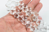 Briolette Teardrop Crystal- Medium and Large Silver-Full 15 inch strand- Clear