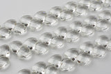 Briolette Teardrop Crystal- Medium and Large Silver-Full 15 inch strand- Clear