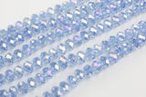 12mm Crystal Rondelle -2 or 5 or 10 STRANDS- Light Sapphire AB