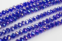 12mm Crystal Rondelle -2 or 5 or 10 STRANDS- Dark Sapphire AB