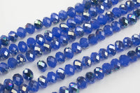 12mm Crystal Rondelle -2 or 5 or 10 STRANDS- Blue Jade