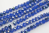 12mm Crystal Rondelle -2 or 5 or 10 STRANDS- Blue Jade