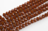 12mm Crystal Rondelle -2 or 5 or 10 STRANDS- Chocolate