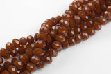 12mm Crystal Rondelle -2 or 5 or 10 STRANDS- Chocolate