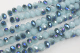 12mm Crystal Rondelle -2 or 5 or 10 STRANDS- Light Blue Jade