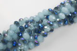 12mm Crystal Rondelle -2 or 5 or 10 STRANDS- Light Blue Jade