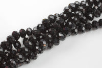 12mm Crystal Rondelle -2 or 5 or 10 STRANDS- Black