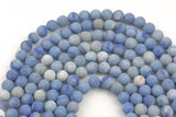 Natural Blue Aventurine Beads Matte Round High Quality, 4mm, 6mm, 8mm, 10mm, 12mm -Full Strand 15.5 inch Strand Gemstone Beads