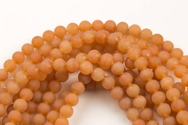 Natural Orange Averturine, High Quality in Matte Round - 6mm 8mm 10mm 12mm AAA Quality Gemstone Beads