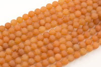 Natural Orange Averturine, High Quality in Matte Round - 6mm 8mm 10mm 12mm AAA Quality Gemstone Beads