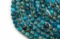 Natural Apatite Beads Full Strands-15.5 inches- 2mm, 3mm, 4mm- Nice Size Hole- Diamond Cutting, High Facets-Nice and Sparkly- A