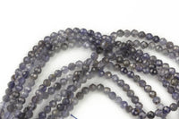 Natural Iolite Quartz Beads Full Strands-15.5 inches-3mm- Nice Size Hole- Diamond Cutting, High Facets-Nice and Sparkly-Faceted Round