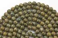 Natural Ocean Bree Jasper- Faceted Round sizes. 4mm, 6mm, 8mm- Full 15.5 Inch strand AAA Quality Gemstone Beads