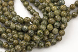 Natural Ocean Bree Jasper- Faceted Round sizes. 4mm, 6mm, 8mm- Full 15.5 Inch strand AAA Quality Gemstone Beads