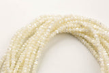 Gorgeous Mother of Pearl, High Quality in Irregular Roundels-4mm and 6mm- Full 16 inch strand-