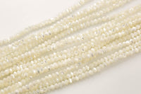 Gorgeous Mother of Pearl, High Quality in Irregular Roundels-4mm and 6mm- Full 16 inch strand-