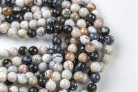 Natural Dendrite Opal Faceted round sizes 6mm and 8mm Gemstone Beads