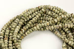 Natural Rhyolite Rain Forest Jasper Faceted Roundel Full Strand , 8mm- Full 15.5 Inch Strand Gemstone Beads