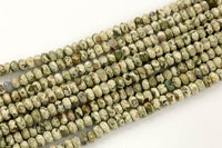 Natural Rhyolite Rain Forest Jasper Faceted Roundel Full Strand , 8mm- Full 15.5 Inch Strand Gemstone Beads