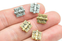 17 Square PEWTER BEADS 8mm- 68-0660