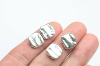 10 Square PEWTER BEADS 12mm- 65-9277