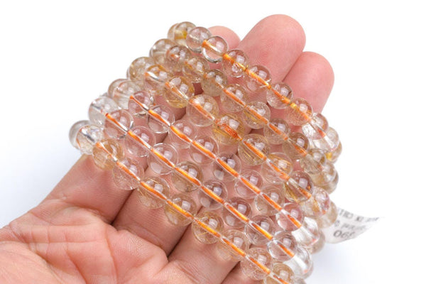 Bracelet Natural Golden Rutilated Quartz Bracelet- Around 6.5-7.0mm- One Size Fits All- High Quality AAA Quality Gemstone Beads