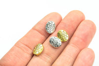 17 Oval PEWTER BEADS 9x11mm- 82-9756