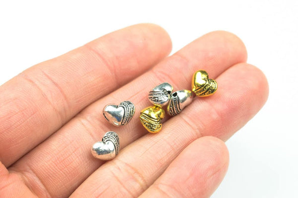 17 Heart PEWTER BEADS 8mm- 90-9926