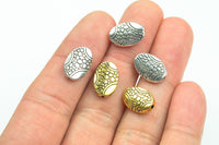 12 Oval PEWTER BEADS 9x14mm- 100-9911