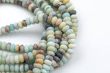 Natural AMAZONITE MATT roundel sizes 6mm, 8mm, 10mm, 14mm- Full 15.5 Inch Strand Gemstone Beads